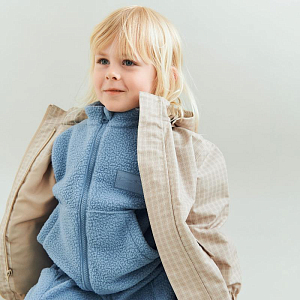 Кофта флисовая на молнии Wheat "Helge Faded Denim", небесно-голубая